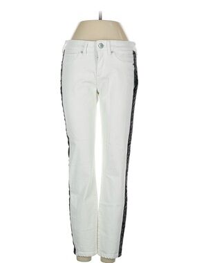 Elie Tahari White Skinny-Leg Jeans with Black Side Stripe